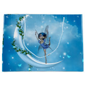 Kleine fee danst op de maan groot cadeauzakje (Voorkant)