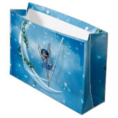 Kleine fee danst op de maan groot cadeauzakje (Voorkant Gekanteld)