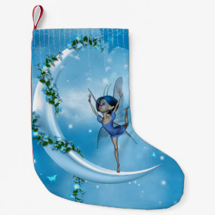Kleine fee danst op de maan kerstsok