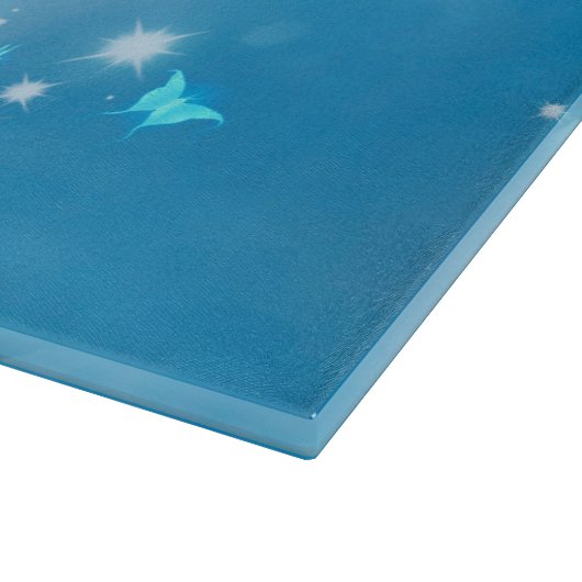 Kleine fee danst op de maan snijplank (Hoek)