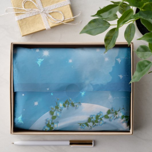 Kleine fee danst op de maan tissuepapier (Geschenk)