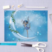 Kleine fee danst op de maan tissuepapier (Craft)
