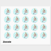 Kleine fee en hartstickers ronde sticker (Vel)