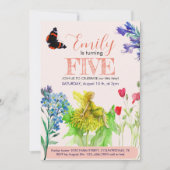 Kleine fee en wilde bloemen kaart (Voorkant)