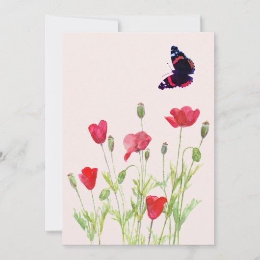 Kleine fee en wilde bloemen kaart (Achterkant)