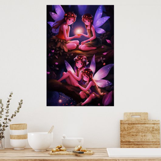 Kleine fee meisjes poster (Keuken)
