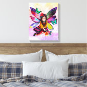 Kleine fee met bloemen canvas afdruk (Insitu (Slaapkamer))