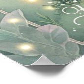 Kleine fee neergestreken op de top van paddenstoel poster (Hoek)