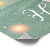 Kleine fee neergestreken op de top van paddenstoel poster (Hoek)