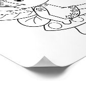 Kleine fee op een paddenstoel kleurplaat poster (Hoek)