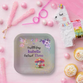 Kleine fee paddenstoel huis vlinders elke leeftijd papieren bordje (Feest)