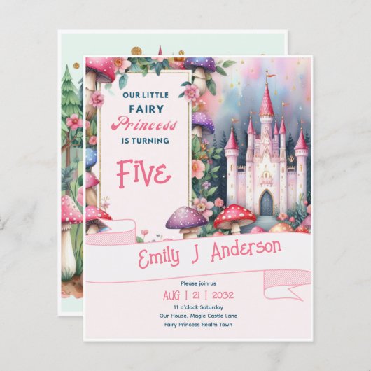 Kleine Fee Prinses Verjaardag Elke Leeftijd Sprook (Voorkant / Achterkant)