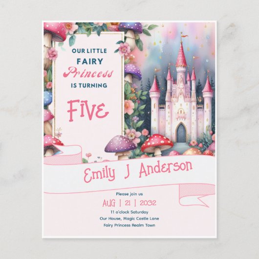 Kleine Fee Prinses Verjaardag Elke Leeftijd Sprook (Voorkant)