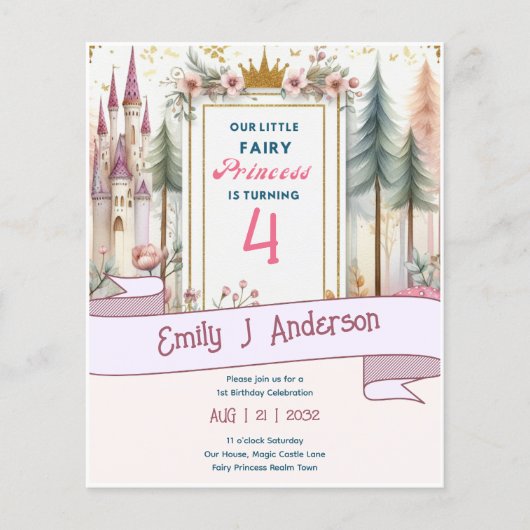 Kleine Feeën Prinses Verjaardag ELKE Leeftijd Fair (Voorkant)