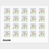 Kleine feeënbaby's eerste bibliotheek vierkante sticker (Vel)