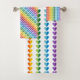 KLEINE FELGEKLEURDE RIJEN HARTEN BAD HANDDOEK