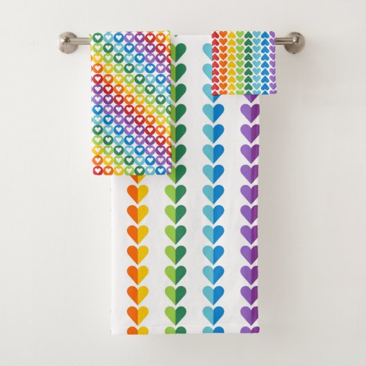 KLEINE FELGEKLEURDE RIJEN HARTEN BAD HANDDOEK (Insitu)