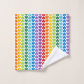 KLEINE FELGEKLEURDE RIJEN HARTEN BAD HANDDOEK (Wasdoekje)