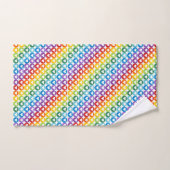 KLEINE FELGEKLEURDE RIJEN HARTEN BAD HANDDOEK (Handdoek)