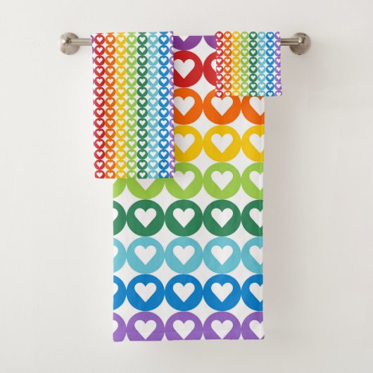 KLEINE FELGEKLEURDE RIJEN HARTEN BAD HANDDOEK (Insitu)