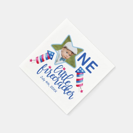 Kleine Firecracker 1e verjaardag servetten (Hoek)