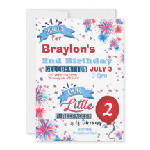 Kleine Firecracker 2e verjaardag uitnodiging