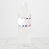 Kleine Firecracker 4 juli Zomer 1 Verjaardag Waterfles Etiket (Achterkant)
