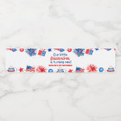 Kleine Firecracker 4 juli Zomer 1 Verjaardag Waterfles Etiket (Enkel label)