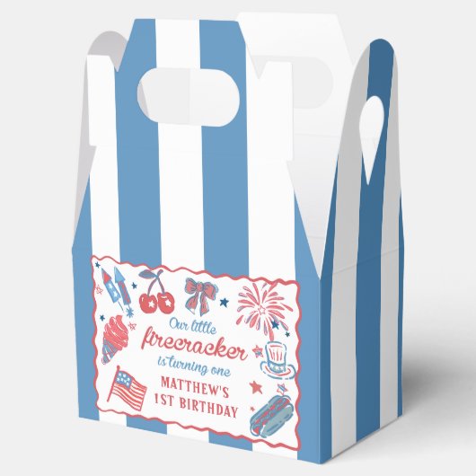 Kleine Firecracker 4th van 1 juli Verjaardag Bedankdoosjes (Geopend)