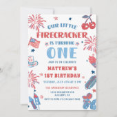 Kleine Firecracker 4th van 1 juli Verjaardag Kaart (Voorkant)