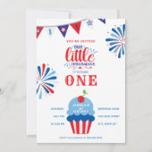 Kleine Firecracker 4th van 1 juli Verjaardag Kaart (Voorkant)