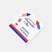 Kleine Firecracker 4th van 1 juli Verjaardag Servet (Hoek)
