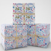 Kleine Firecracker 4th van juli Eerste Verjaardag Inpakpapier Vel