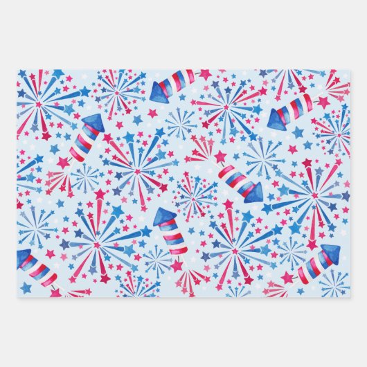 Kleine Firecracker 4th van juli Eerste Verjaardag Inpakpapier Vel (Voorkant)