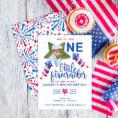 Kleine Firecracker 4th van juli Eerste Verjaardag Kaart