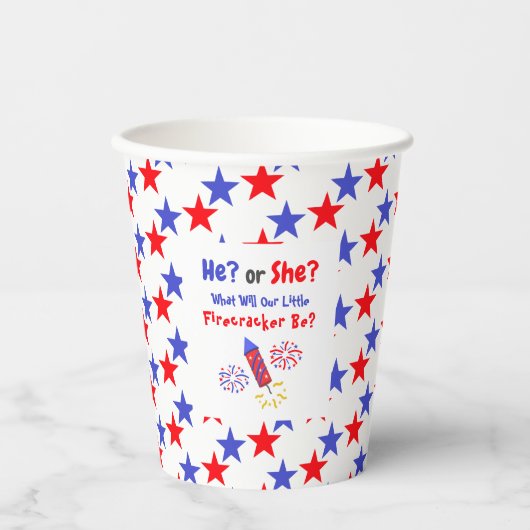 Kleine Firecracker Geslacht Papieren Bekers (Voorkant)