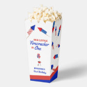 Kleine Firecracker is een eerste verjaardag 4 juli Bedankdoosjes (Popped)
