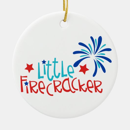Kleine Firecracker Keramisch Ornament (Voorkant)