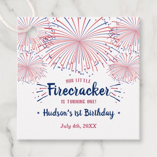 Kleine Firecracker op 4 juli 1991 Bedankjes Labels (Voorkant)