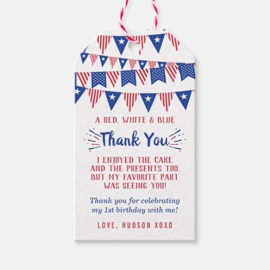 Kleine Firecracker op 4 juli 1991 Cadeaulabel (Voorkant)