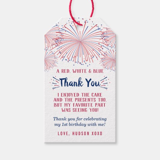 Kleine Firecracker op 4 juli 1991 Cadeaulabel (Voorkant)