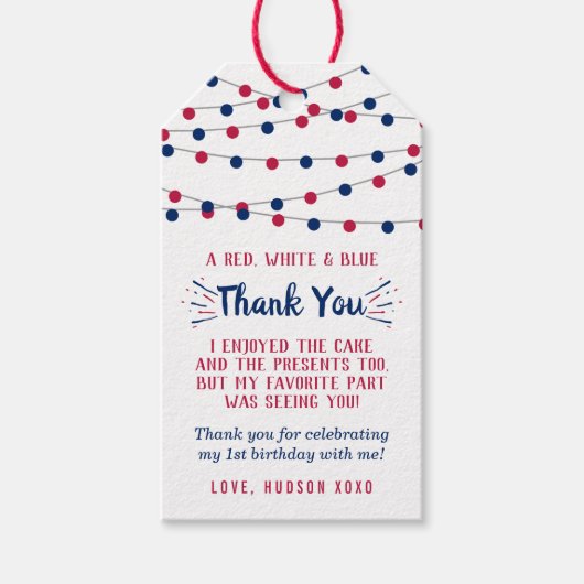 Kleine Firecracker op 4 juli 1991 Cadeaulabel (Voorkant)