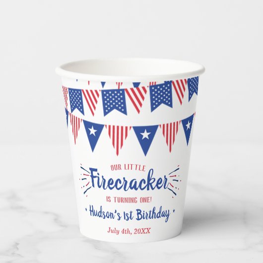 Kleine Firecracker op 4 juli 1991 Papieren Bekers (Voorkant)