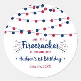 Kleine Firecracker op 4 juli 1991 Ronde Sticker