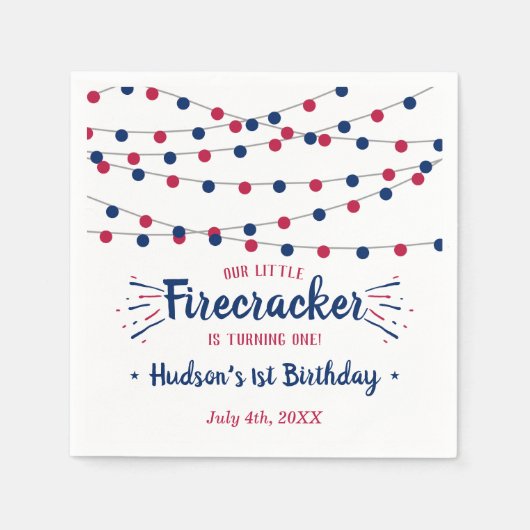 Kleine Firecracker op 4 juli 1991 Servet (Voorkant)