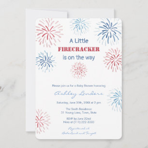 Kleine Firecracker op weg naar Baby shower Partij Kaart