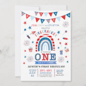 Kleine Firecracker Red White en Blue Birthday Kaart (Voorkant)