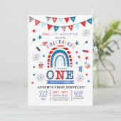 Kleine Firecracker Red White en Blue Birthday Kaart (Staand voorkant)