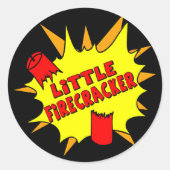 Kleine Firecracker Ronde Sticker (Voorkant)
