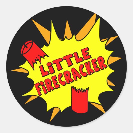 Kleine Firecracker Ronde Sticker (Voorkant)